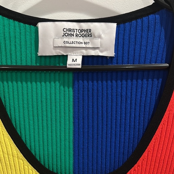 CHRISTOPHER JOHN ROGERS Colorblock Rib-Knit Sweater - Picture 5 of 6